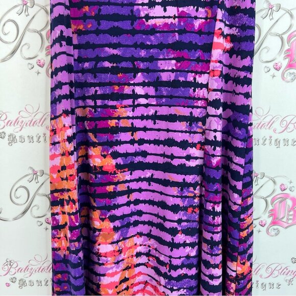 Allison Daley dress tie dye striped multicolor Purple Pink Tie-Dye Midi Dress - Picture 6 of 11